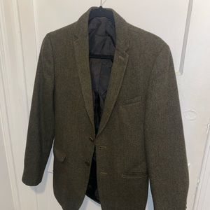 Ben Sherman Olive Green Tweed Sport Coat (XS)